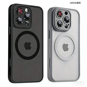 アップル/iPhone 11 12 13 14 15 16 17 Pro Max Plusの衝撃吸収レンズプロテクトに適した高級マット磁気ワイヤレス充電電話ケース