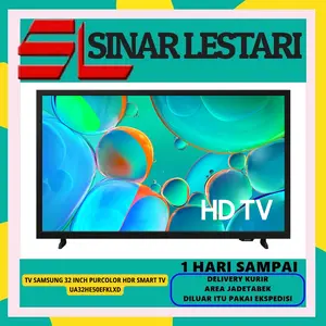 TV SAMSUNG 32HE50EF 32 INCH RESOLUSI HD PURCOLOR HDR SMART TV 2025 UA32HE50EFKLXD // 32T4503