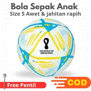 Bola Sepak Anak anak & Remaja Size 5  Piala Dunia Qatar Jahitan rapih Bahan Ac dop