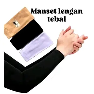 HANDSOCK MANSET TANGAN LENGAN TEBAL PREMIUM BAHAN NILON ELASTIS WANITA PRIA POLOS