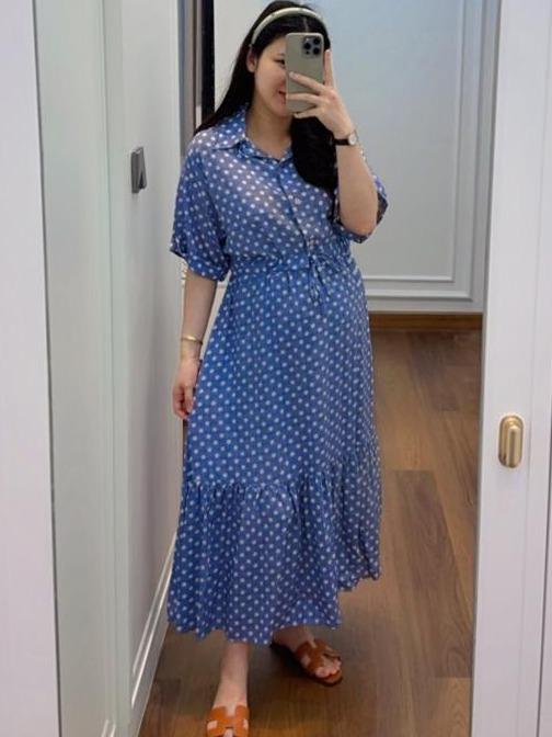 Delivia - Midi Dress Zebra Rayon Armoure Premium 5110-11/12 Casual Wanita Katun Motif Salur Zebra Busui Friendly Size M & XL