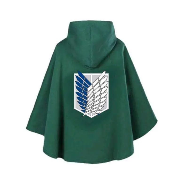 Jubah Attack on Titan Fleece Sablon DTF - Hijau - Anak Dewasa Unisex, Pakaian Fashion