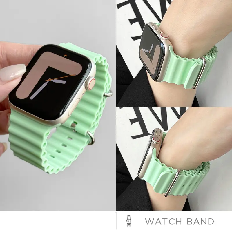 Dây đeo đại dương cho dây đeo Apple Watch, Tương thích với 44mm, 40mm, 45mm, 49mm, 41mm, 42mm, 38mm, 46mm, Vòng đeo tay màu đen, Thích hợp cho dòng iWatch 7, 6, 3, se, 8, Ultra, 2, 9, 10
