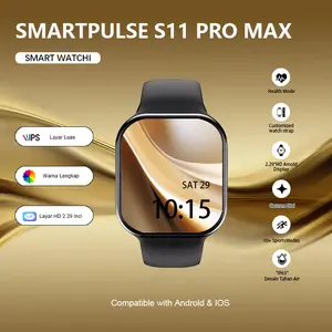 SMARTPULSE GEARTECH S11 PRO MAX Smartwatch 2.29" HD Amoled Health Mode Custom Dial IP65 Waterproof Wireless Charging