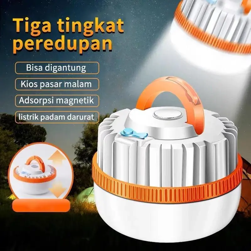 [Hanya Ganti Tidak Perbaiki]NEW Lampu Emergency Gantung Camping LED 24 Jam Pengisian USB-C Camping Lampu Tenda