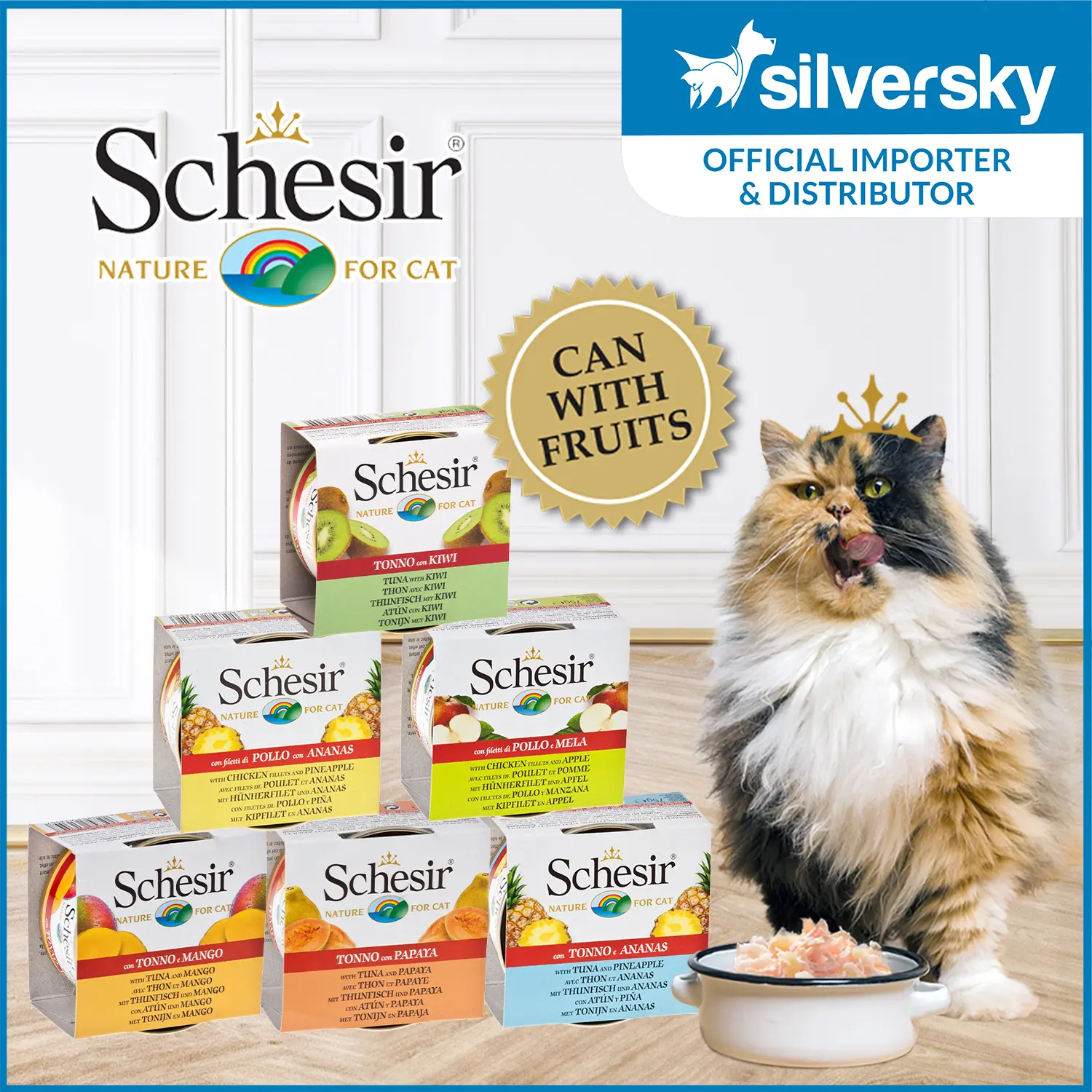 [Cat Wet Food] Schesir Can with Fruits 75g
