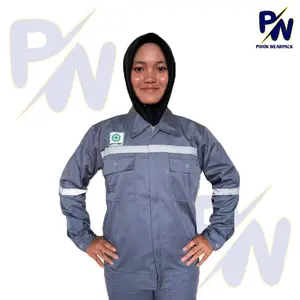 ATASAN WEARPACK SAFETY LENGAN PANJANG ABU ABU POLOS