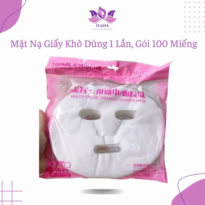 Mặt Nạ Giấy Khô Dùng 1 Lần Mềm Mại Giữ Ẩm, Dùng Cho Spa Thẩm Mỹ Viện, Gói 100 Miếng