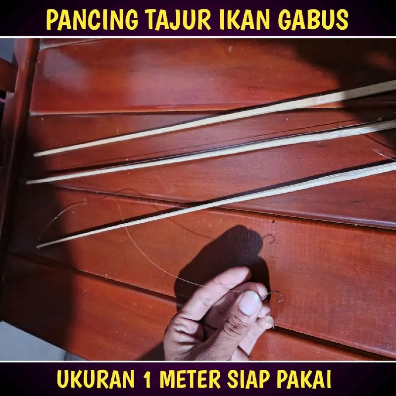 Pancing tajur ikan gabus ukuran 1 meter  siap pakai / pancing set ikan gabus Umpan 0