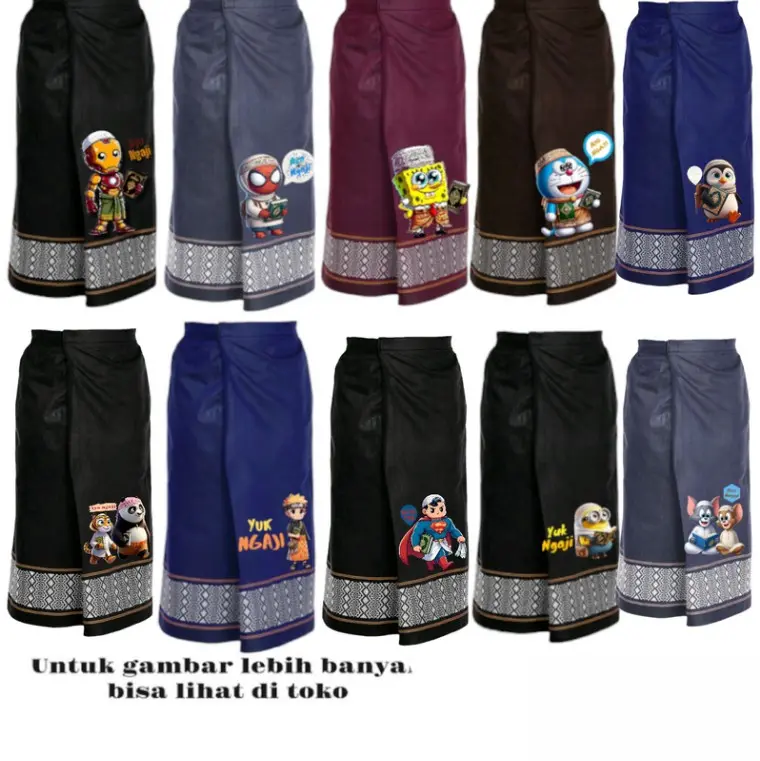 sarung instan anak Motif karakter Muslim / sarung anak instan Tenun / sarung anak 2-9 tahun / sarung instan anak laki laki 7