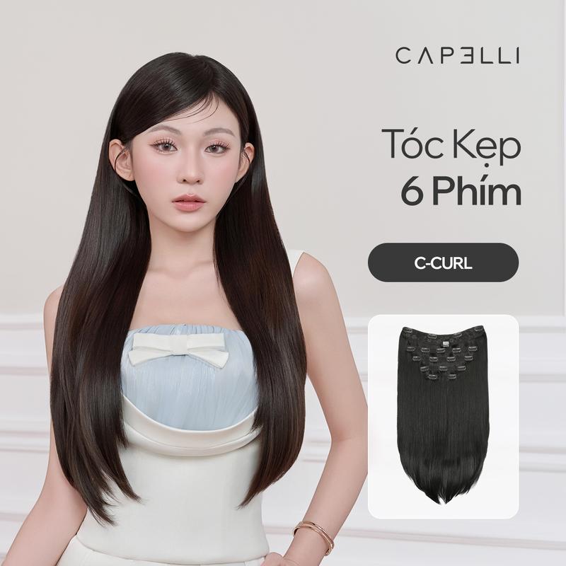 Bộ Tóc Kẹp 6 Phím CAPELLI Cúp C-Curl 40-50cm