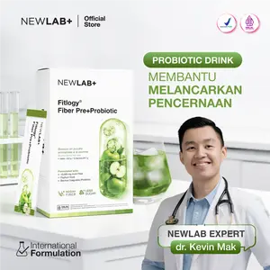NEWLAB Fitlogy Fiber Pre+Probiotic | Minuman Prebiotik dan Probiotik | Minuman Tinggi Serat | Kaya akan Prebiotik dan Probiotic