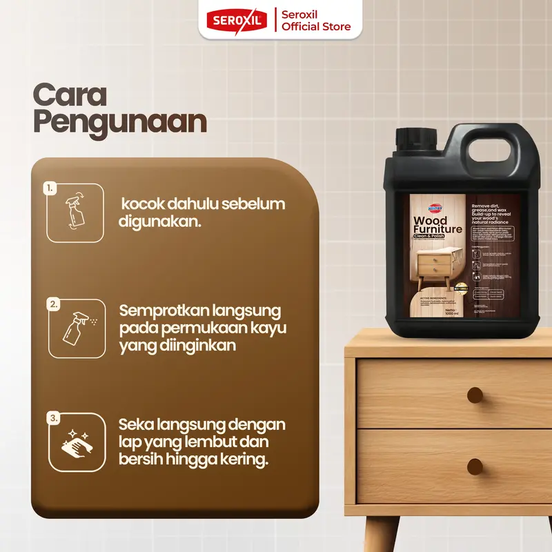 Obat Anti Jamur Kayu dan Pembersih Jamur Kayu Lemari - 1 Liter Cairan Clean 2