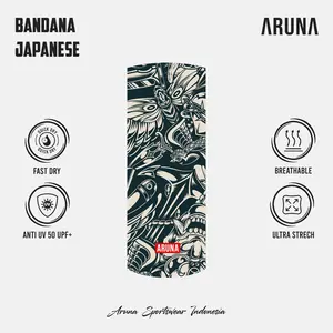 Aruna Headwear Multipurpose Masker Bandana Stretch Japanese UPF 50+ Anti UV Quick Dry Outdoor