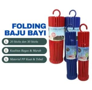 Gantungan Jemuran Baju Bayi Putar Folding Hanger 30 Stick