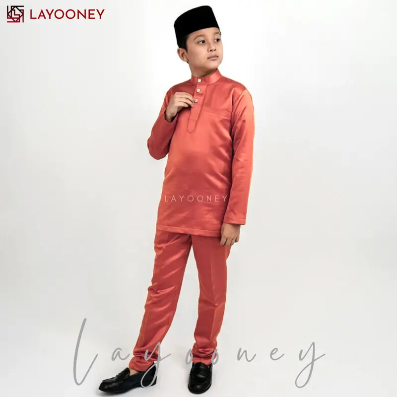 Layooney Baju Kurung Melayu Teluk Belanga Anak Laki Laki Setelan Pakaian Koko Muslim Cowok Cekak Musang Adat Malaysia 1