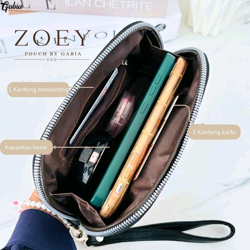 GFR - Zoey By Gabia Pouch wanita simpel  pouch bordir terbaru murah/multifungsi muat make up/hp bahan kulit sintesis 8