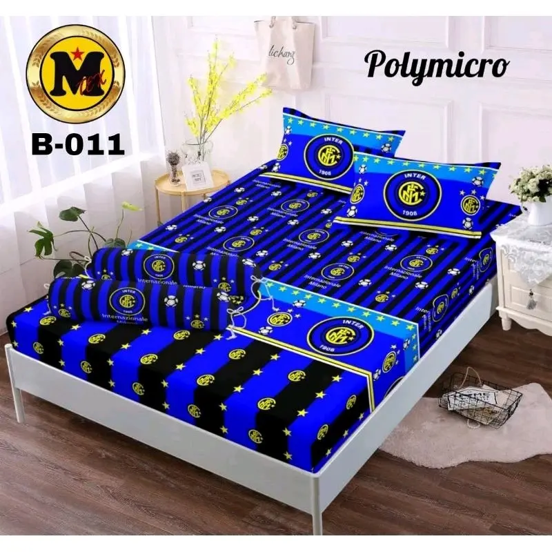 SPREI BOLA INTER MILAN TERMURAH BERKUALITAS TIDAK LUNTUR UKURAN 160 DAN 180. Katun Sarung Bantal Guling