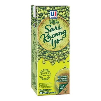 Ultra Sari Kacang Ijo Minuman Segar 250ml - 1 Dus isi 24 pcs