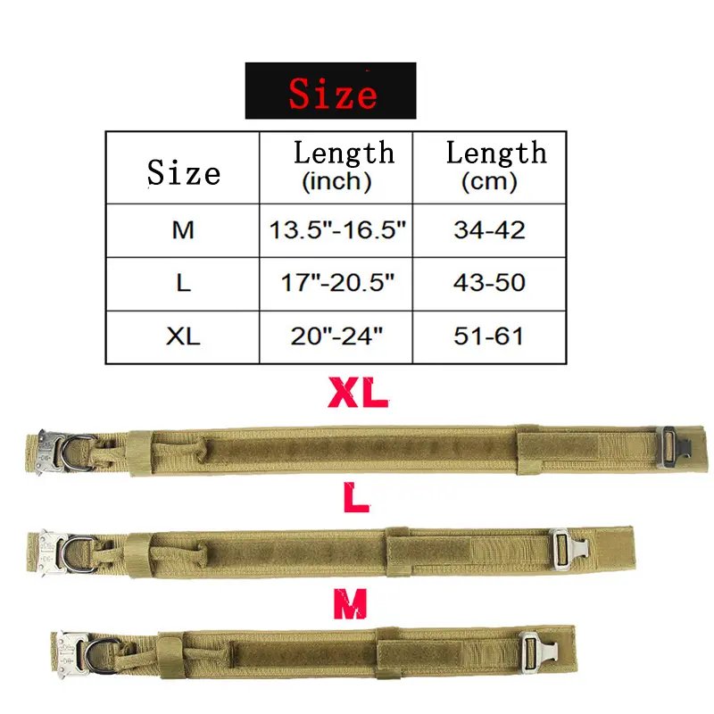 Vòng Cổ Chó Chiến Thuật, Chất Liệu Nylon Đôi, Có Thể Điều Chỉnh, Thích Hợp Cho Chó Trung Bình Và Lớn, Phụ Kiện Huấn Luyện Đi Dạo 3