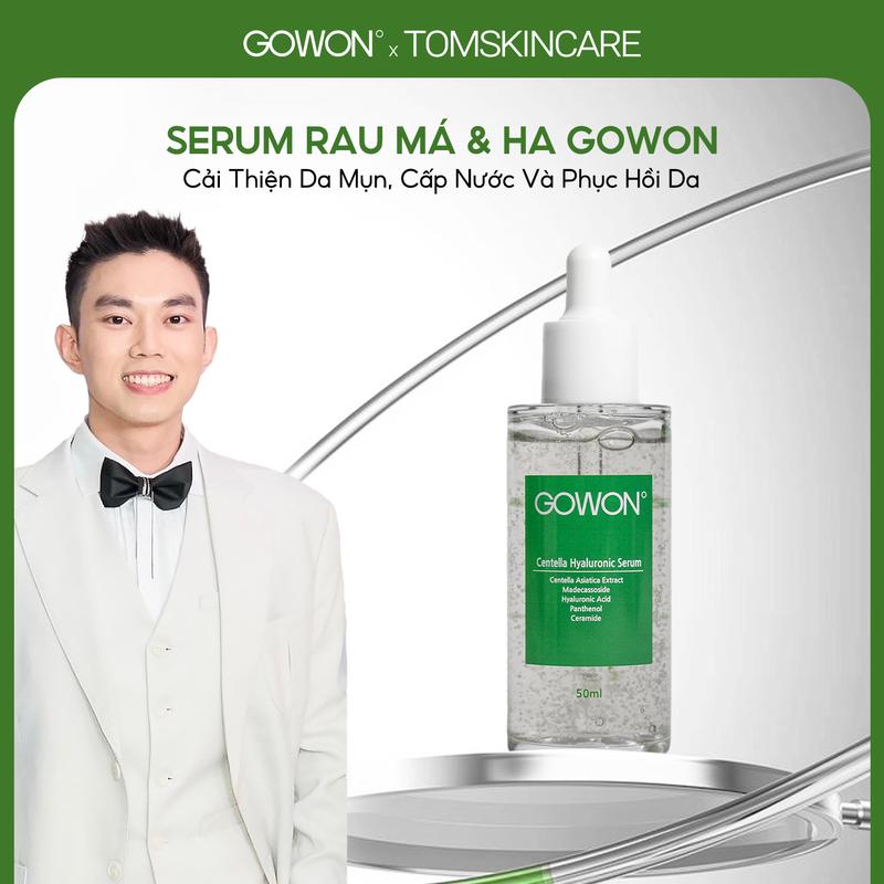  Serum Rau Má & HA Gowon Centella Hyaluronic Serum 50ml  TOMSKINCARE  