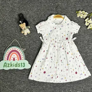 Dres Gempita anak perempuan 2-7Thn bahan elora Fashion Kancing Katun Gaun