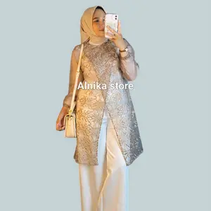 Zize outer brokat silang full payet, outer kondangan, hari raya, wisuda