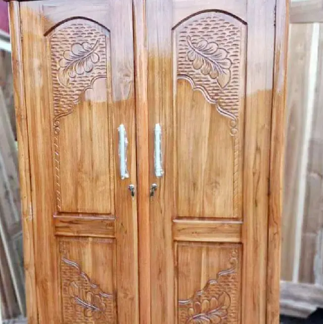 lemari pintu 2 berbahan full kayu jati pengiriman khusus jabodetabek sejabodetabek Jawa Barat