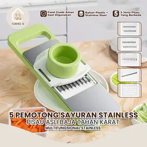 Parutan Sayur dan Buah Stainless Steel 5 Mata Pisau Parutan Multifungsi Pemotong Sayur dan Buah 5 Mata Pisau