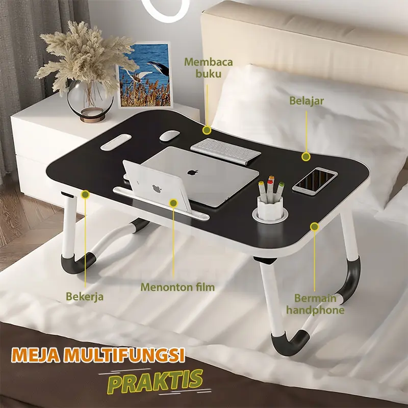 BISA COD Meja Lipat Portable dengan Handle / Meja Belajar Anak / Meja Laptop Multifungsi Anti Air 1