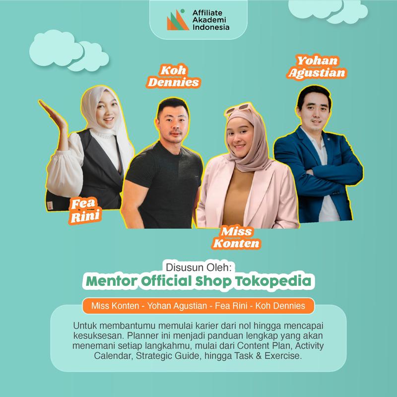 Planner Book Buku Journal Jurnal Resolusi Agenda 2025 Affiliator by Fea Rini, Miss Konten, Koh Dennies dan Yohan Agustian Affiliate Akademi 4