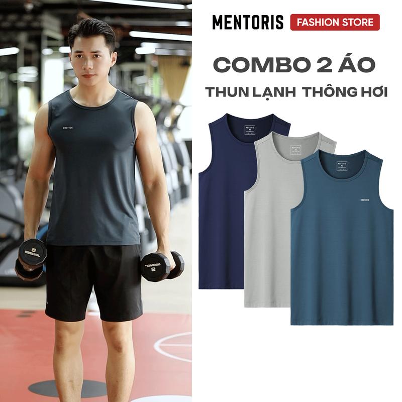 COMBO 2 Áo Ba Lỗ Nam MENTORIS Chất Liệu Vải Thun Lạnh Thoáng Mát Co Giãn 4 Chiều Trẻ Trung Năng Động CB2 - MTT01