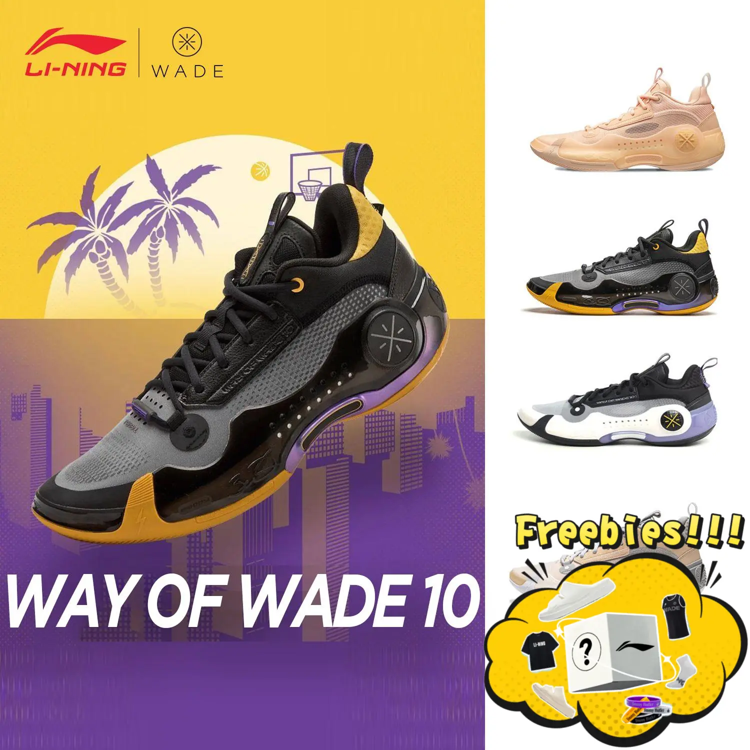LI-NING WAY OF WADE 10 Basketball Shoes Anti-Slip Pro Shock Absorption Sneakers Men Sports Shoes ABAS083