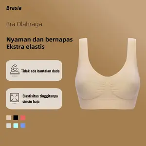 【2pcs 】Bra Olahraga Wanita S-3XL Large Size Tidak ada bantalan dada Elastis bernapas tanpa cincin baja sp820 Sport Bh