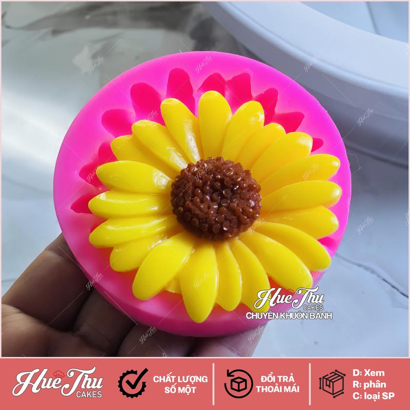 Khuôn silicon Hoa Cúc Cánh Đều 7.5cm Thành phẩm 6.2cm làm bánh rau câu 3D 4D nhấn xôi