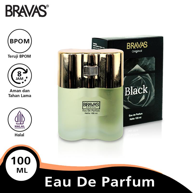 BRAVAS Parfum Pria ORIGINAL 100 ML Eau De Parfum HALAL Perfume Spray Besar  Lelaki EDP Ori Wangi Hitam