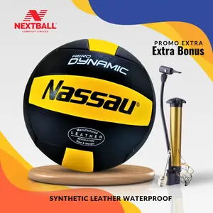 bola voli/bola volly/ vollyball premium nassau extra bonus pompa pentil jaring Outdoor