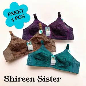 Paket 3 PCS Beha Wanita Shireen Sister Beha Burkat Tanpa Busa Tanpa Kawat Tali Lebar Kait 3 Paket 3 PCS Beha Wanita Shireen Sister Beha Burkat Tanpa Busa Tanpa Kawat Tali Lebar Kait 3