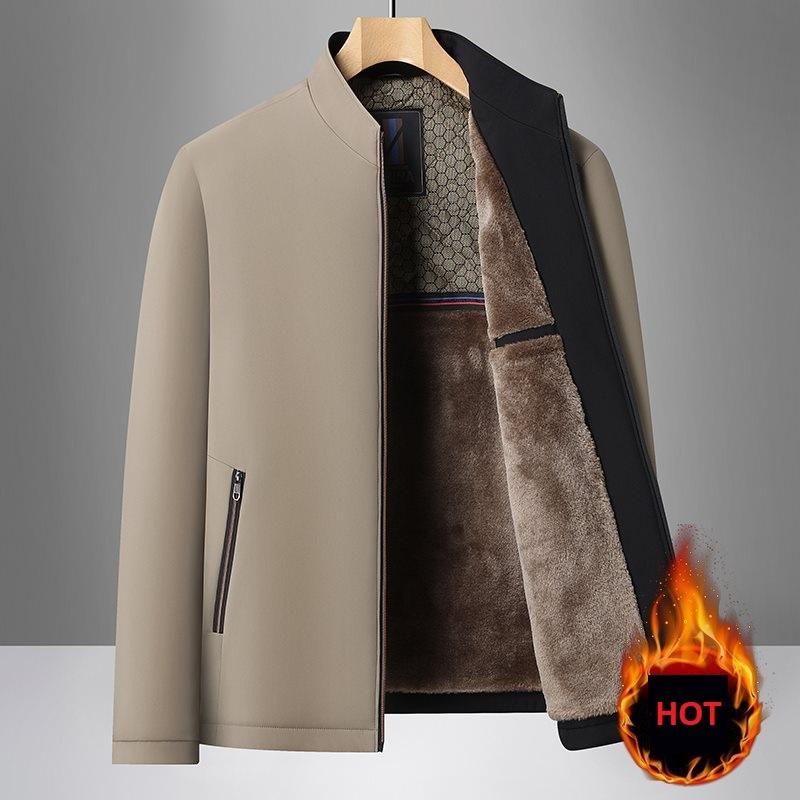  Áo khoác nam lót lông ấm áp tặng bố cổ tàu bo chun có khóa túi chống rơi đồ Ak25 Menswear Jacket Kaki áo  khoác đứng aokhoac 