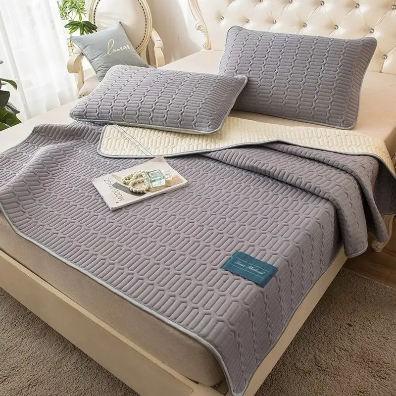 Chiếu Điều Hoa Tencel Latex Tặng Kèm 2 Gối Đầu Cùng Bộ Siêu Mát Lạnh , Dày , Bền , Dễ Vệ Sinh Đủ Kích Thước