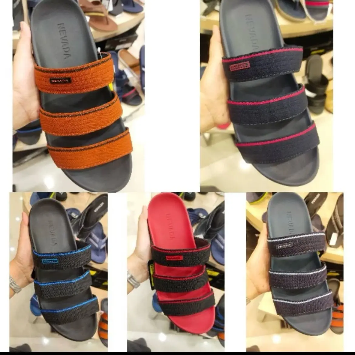 Sandal Pria Nevada Original Branded Merah Hitam