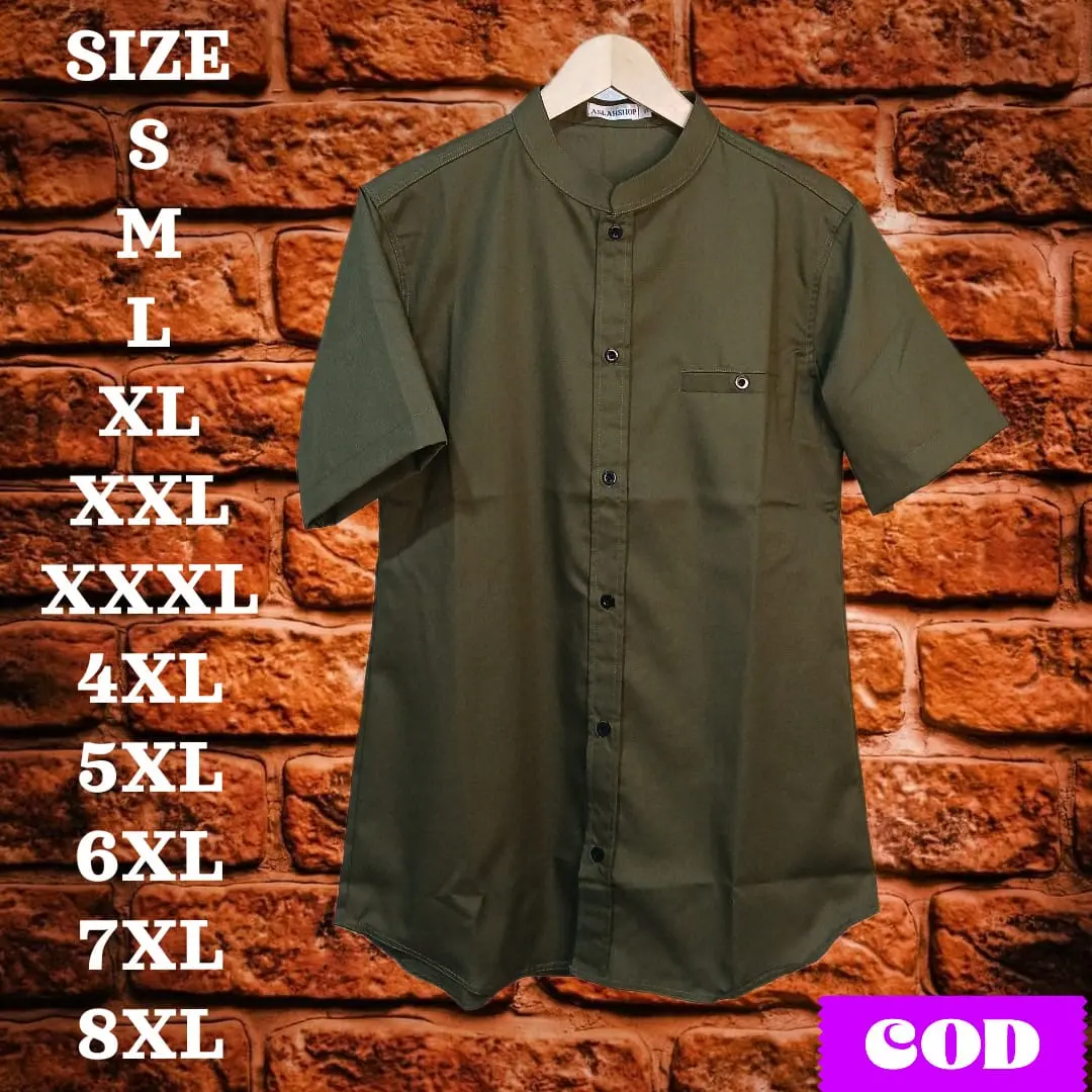 BAJU KOKO LEBARAN 2024 KOKO DEWASA JUMBO S M L XL XXL 6XL HIJAU ARMY