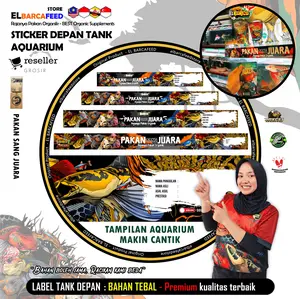 Elbarcafeed LABEL DEPAN AQUARIUM Sticker  Bahan Premium Tebal Tampilan Mewah & Cantik Dekorasi Aquascape Berkualitas Tinggi untuk Tampilan Baru dan Menarik
