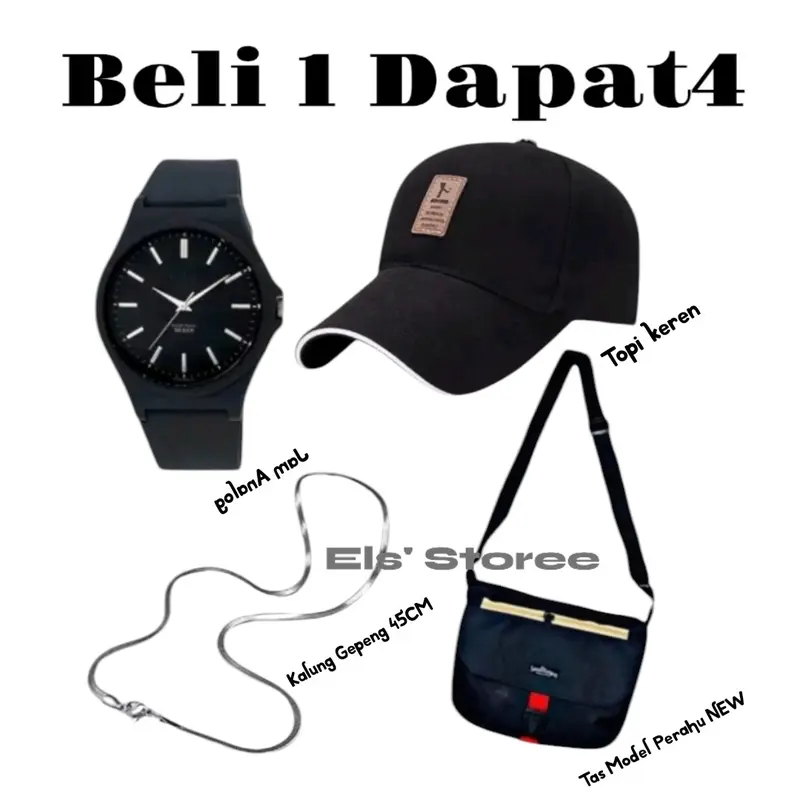 Paket Tas Selempang ELS' Storee Terbaru Beli 1 Dapat 4 - Pria 0