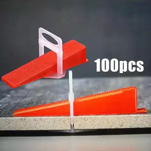 100pcs Clip klip Alat perata pasang keramik kramik granit lantai lengkap spacer Wedge Tile Leveling System
