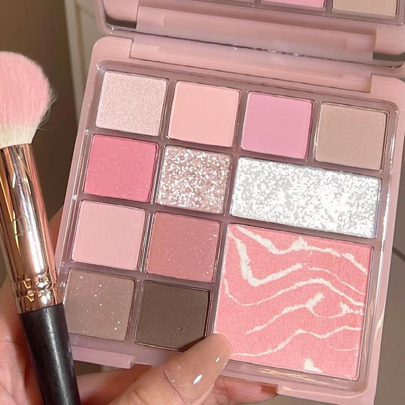 Bảng Phấn Mắt 12 Màu phấn mắt ,Phấn má hồng Và Hiệu Ứng Lấp Lánh Lâu Trôi Mỹ Phẩm trang điểm mắt,bảng màu mắt bảng mắt đỏ Cosmetic Nữ