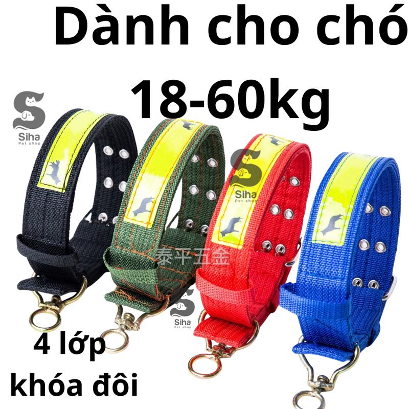 Vòng cổ chó to 18-60kg có chống xoắn xích , dày 4 lớp dù , 2 khóa chắc chắn ,Có…