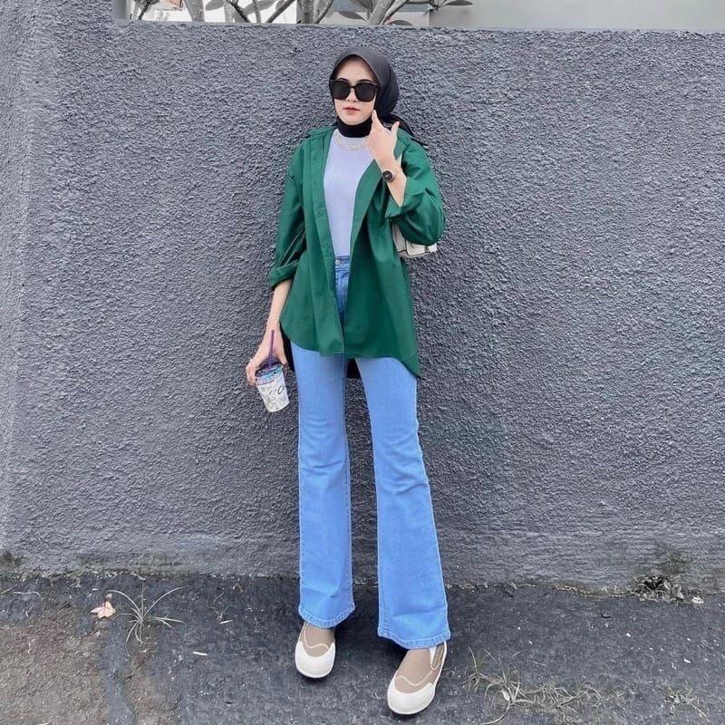 Product Introduction of SBL Highwaist Cutbray Jeans Wanita Kekinian Celana Denim Panjang Kerja Hitam Street Style Pas trendy jeans abu kehitaman combinasi hijau Nyaman Biru Muda 4