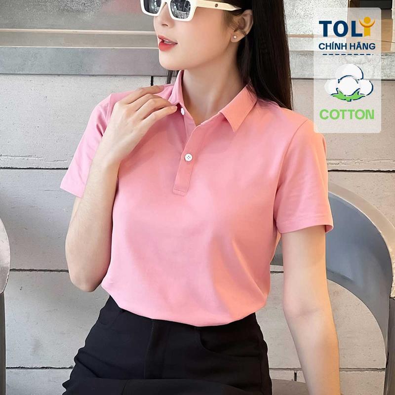 Áo Polo Nữ TOLI PLM26 - 16 Màu Trơn Cổ Bẻ Thanh Lịch - Form Vừa Ôm - Cotton 4 Chiều Mát Mịn