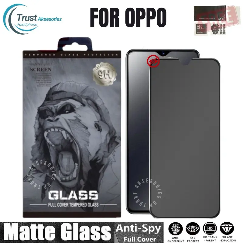 TEMPERED GLASS GORILLA MATTE SPY OPPO RENO 2/2F/2Z/3/4/4F/5/5F/6/6 5G/7/7 5G/7Z 5G/8/8 5G/8T/8Z 5G/PRO/6.4inch/6.6inch/11F 5G ANTI GORES PRIVACY 0